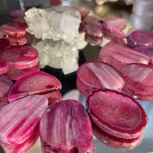 BARSE Sliced Agate Necklace, Pink